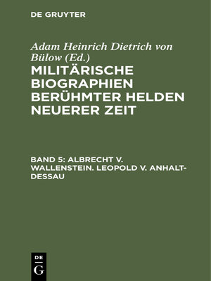 cover image of Albrecht v. Wallenstein. Leopold v. Anhalt-Dessau